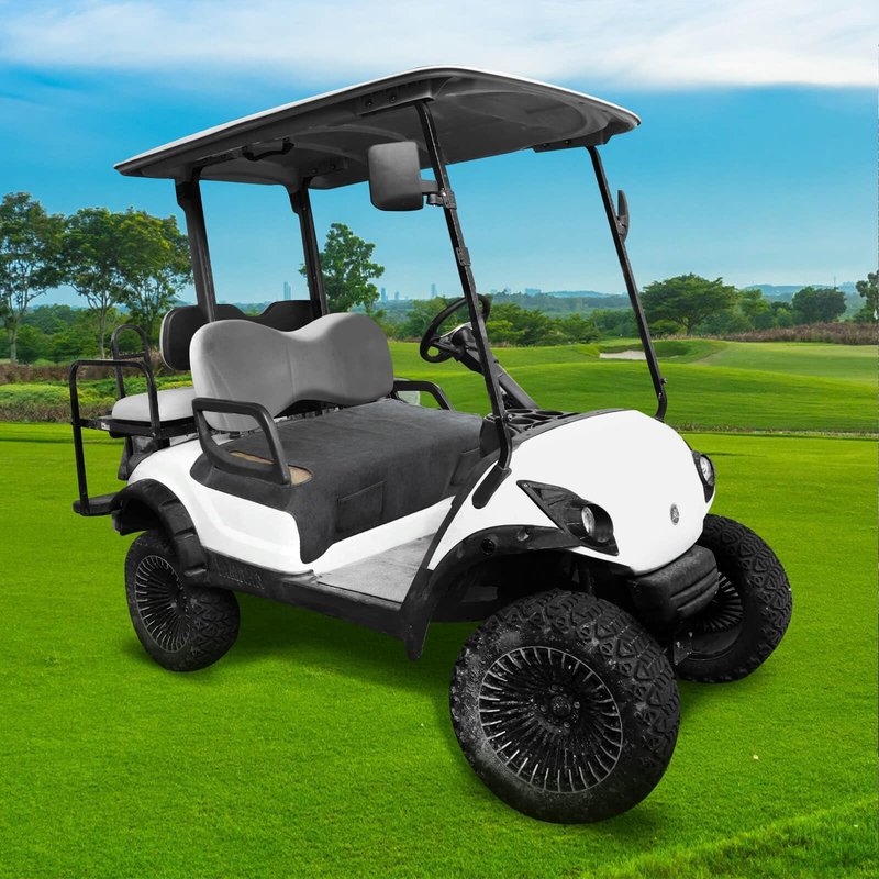 LEAGOMAX Golf Cart Seat Cover Yamaha, Breathable Heavy Duty Universal Golf Cart Seat Blanket Towel for Yamaha G2, G8, G9, G16, G19, G22 G29 Golf Carts with 2 Pockets for Your Golf Items
