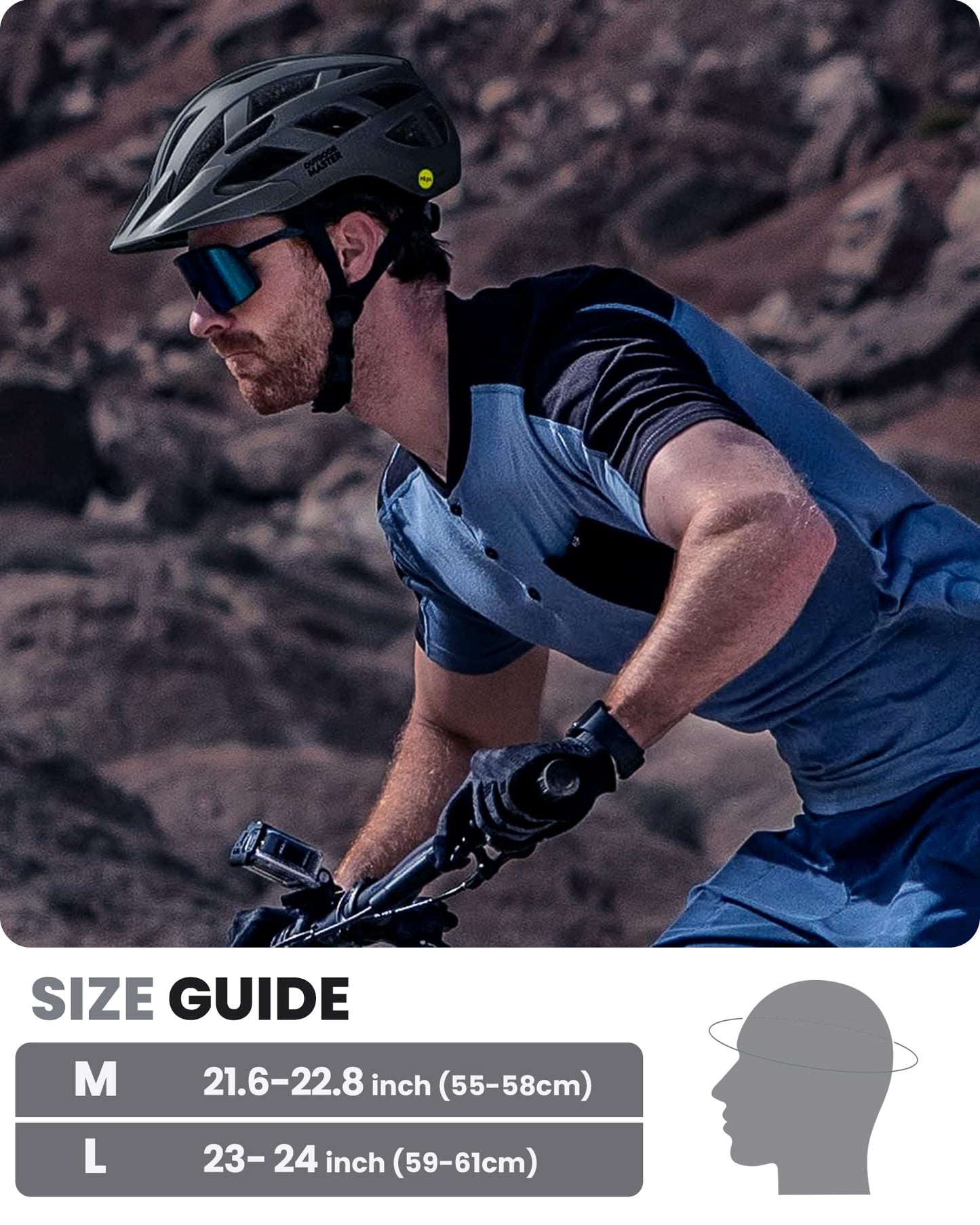 OutdoorMaster MIPS Adult Recreational Cycling Helmet - Midnight Blue,L