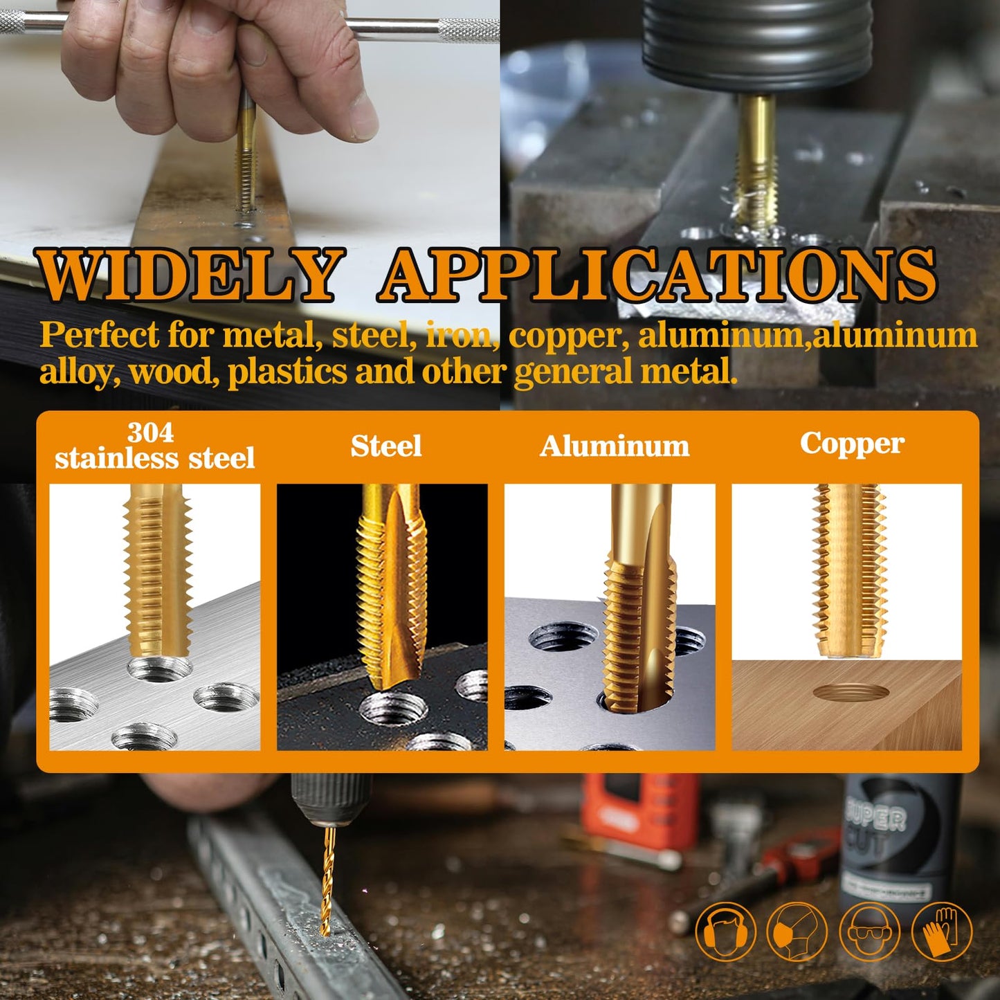 RURITKIT 5-40 UNC Tap and #38 Drill Bit Kit, M2 HSS Drill and Tap Set, Combination of Drill and Tap Kit for Metal