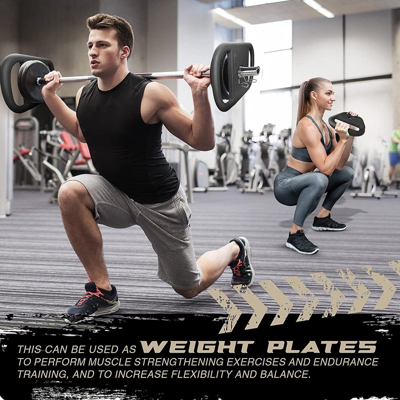 Yes4All Cast Iron Rucking Weight with 2" Center Hole, Training Weight Plate with Upgraded Rounded Handle for Weighted Walking, Lifting, Rucking & Tactical Strength Training - US Patented Design, 20 LB