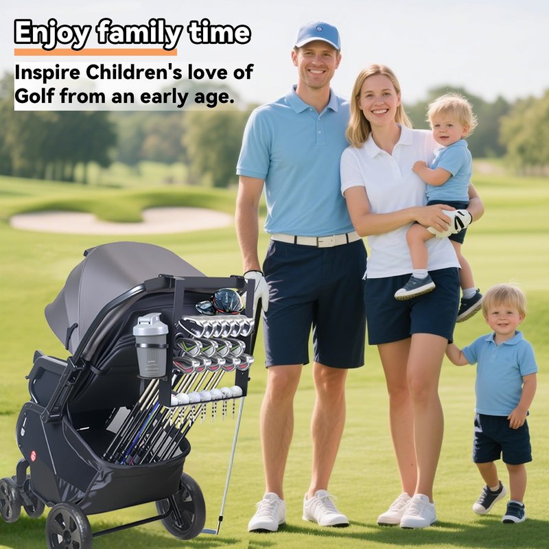Vekclit Golf Stroller Attachment, Golf Club Holder for Strollers Universal Golf Club Holder