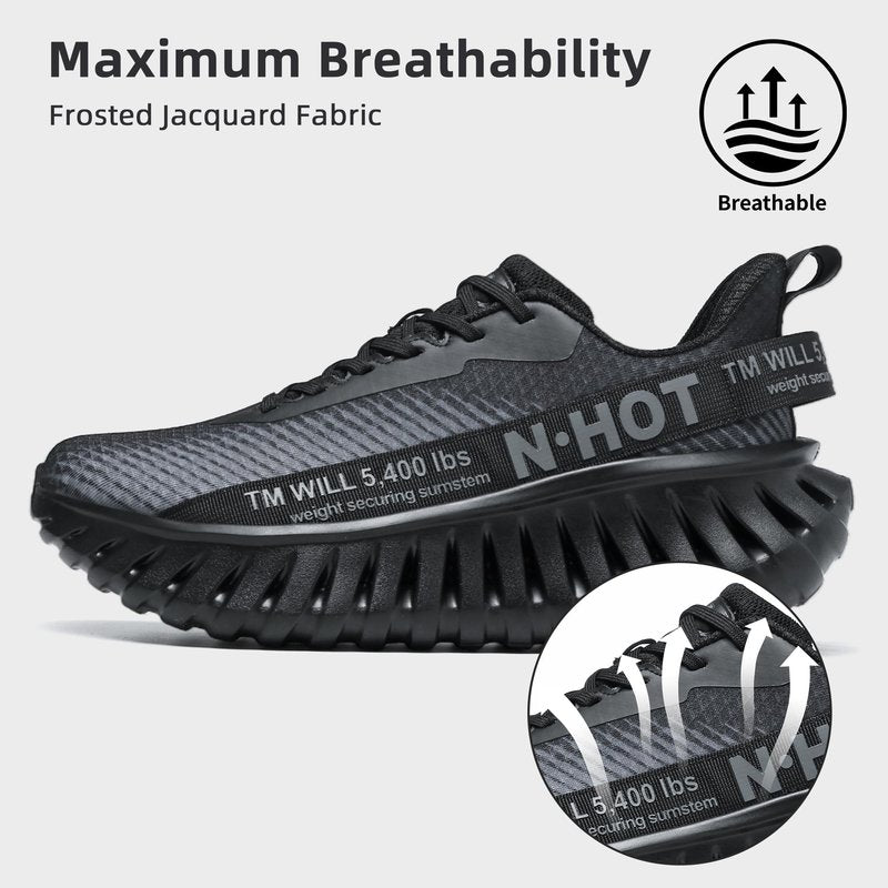 DIPAIYING Chunky Fashion Walking Shoes for Women & Men Breathable Casual Sneakers Lightweight Gym Workout Tennis Shoes Black Size 11.5
