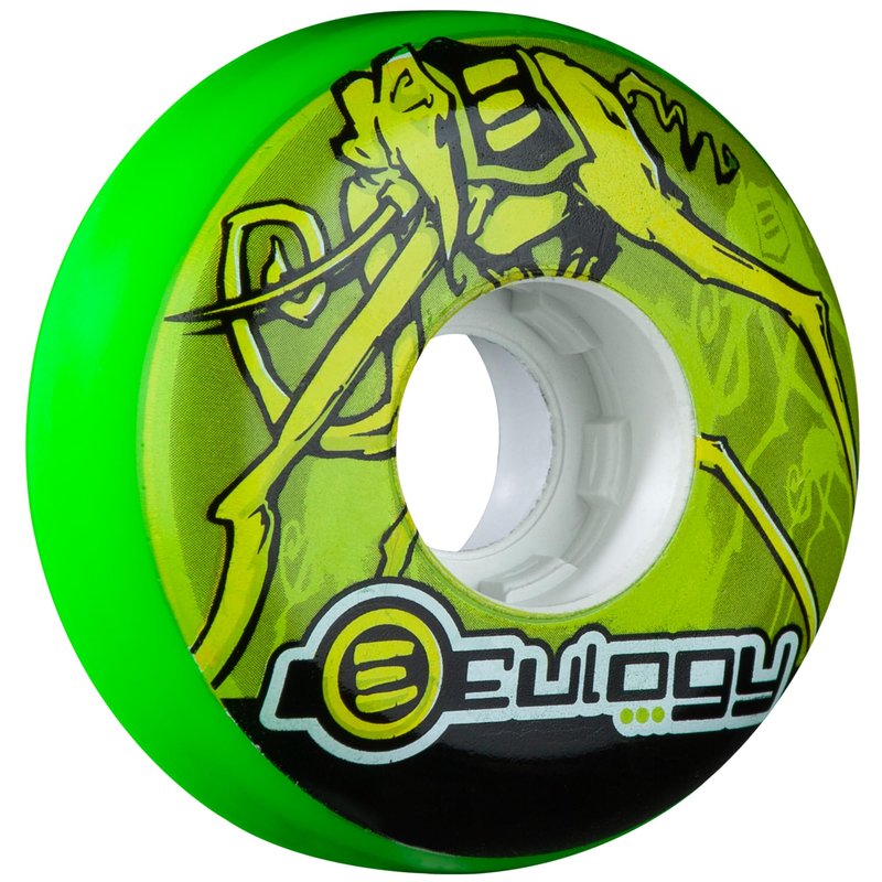 Eulogy Wheels Pro Eric Schrijn Retro Aggressive Inline Roller Skate Wheels Green 4pk