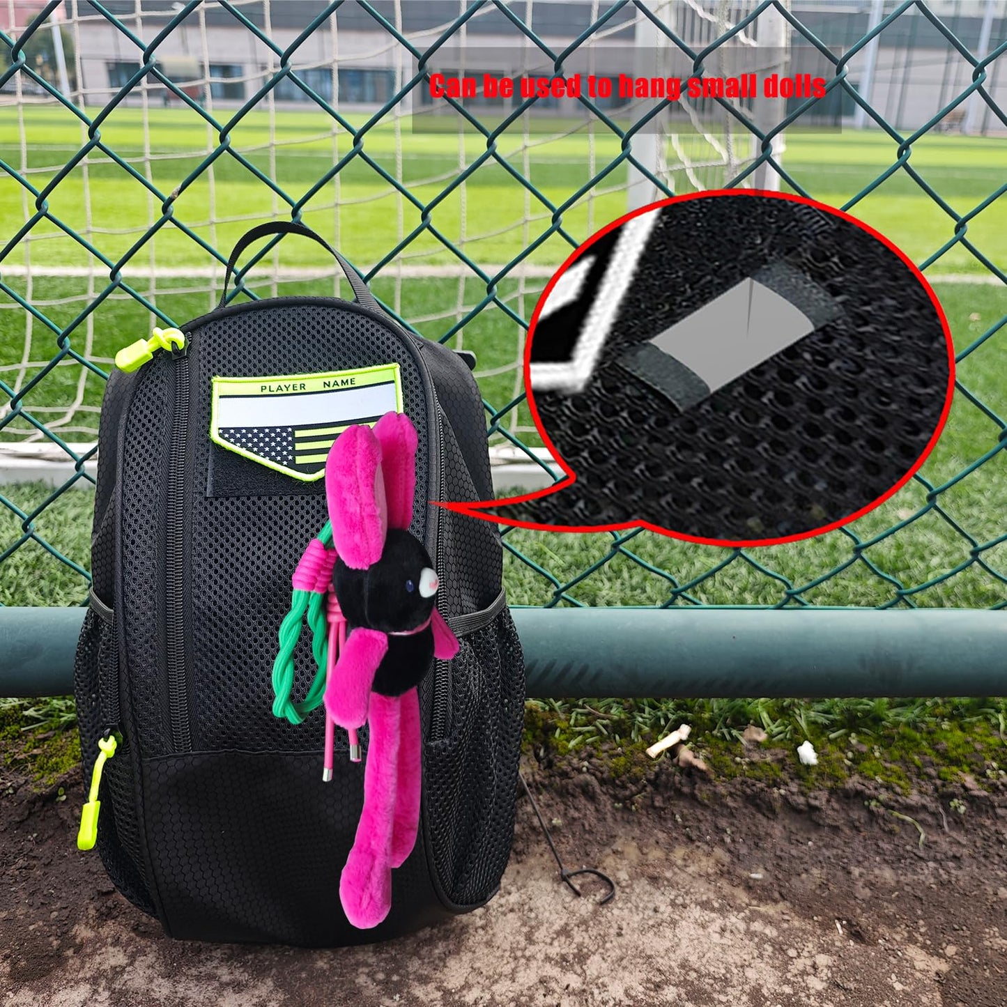 yoson.k Sports Soccer Shoe Gloves Carring Zipped Bag with Patches (1, Black)