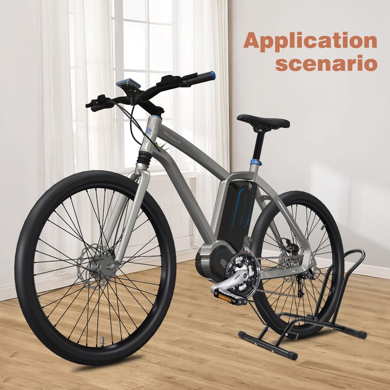 Bike Stand Floor Bicycle Stand Bike Parking Rack Stand Bicycle Storage Perfect for 16"-29" Front and Rear Wheel Parking Rack