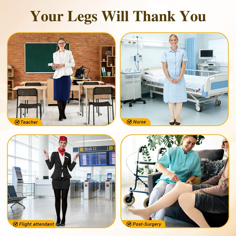 zotori Compression Pantyhose for Women, Medical Graduated Compression Tights Men, 15-20 mmHg High Waist Compression Leggings, Closed Toe Compression Stockings, Support Hoses for Edema, Varicose Veins