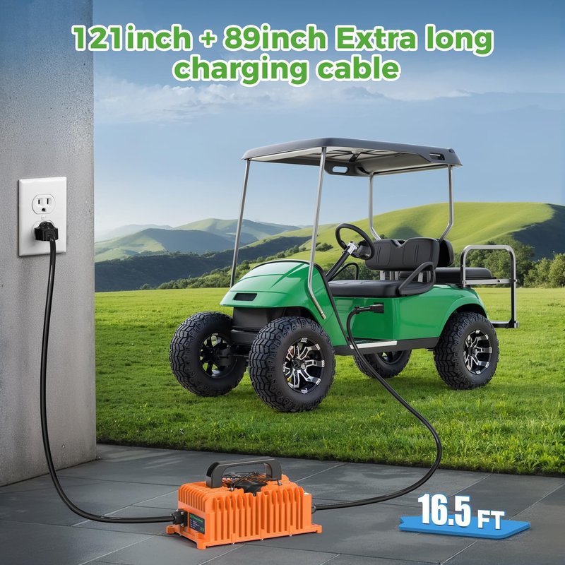 10L0L Smart Golf Cart Battery Charger for EZGO TXT, 18 AMP 36 Volt Golf Cart Charger with D Style Plug Fits Lead-Acid and Lithium Battery