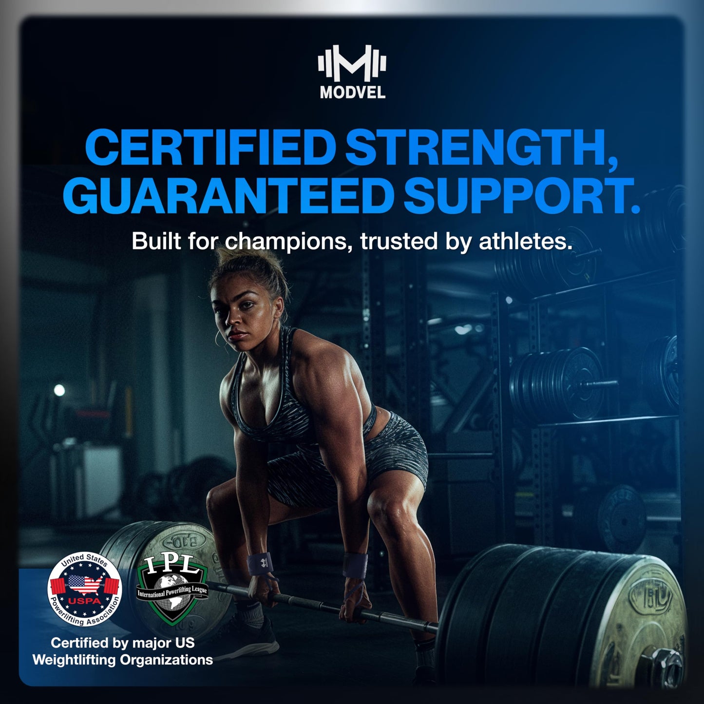 Modvel Adjustable Wrist Wraps for Gym & Lifting – Thick, Breathable Support Straps for Wrist Stability, Comfort & Grip – Ideal for Weight Training, CrossFit & Gym Workouts – R Dark Blue 2-Pack