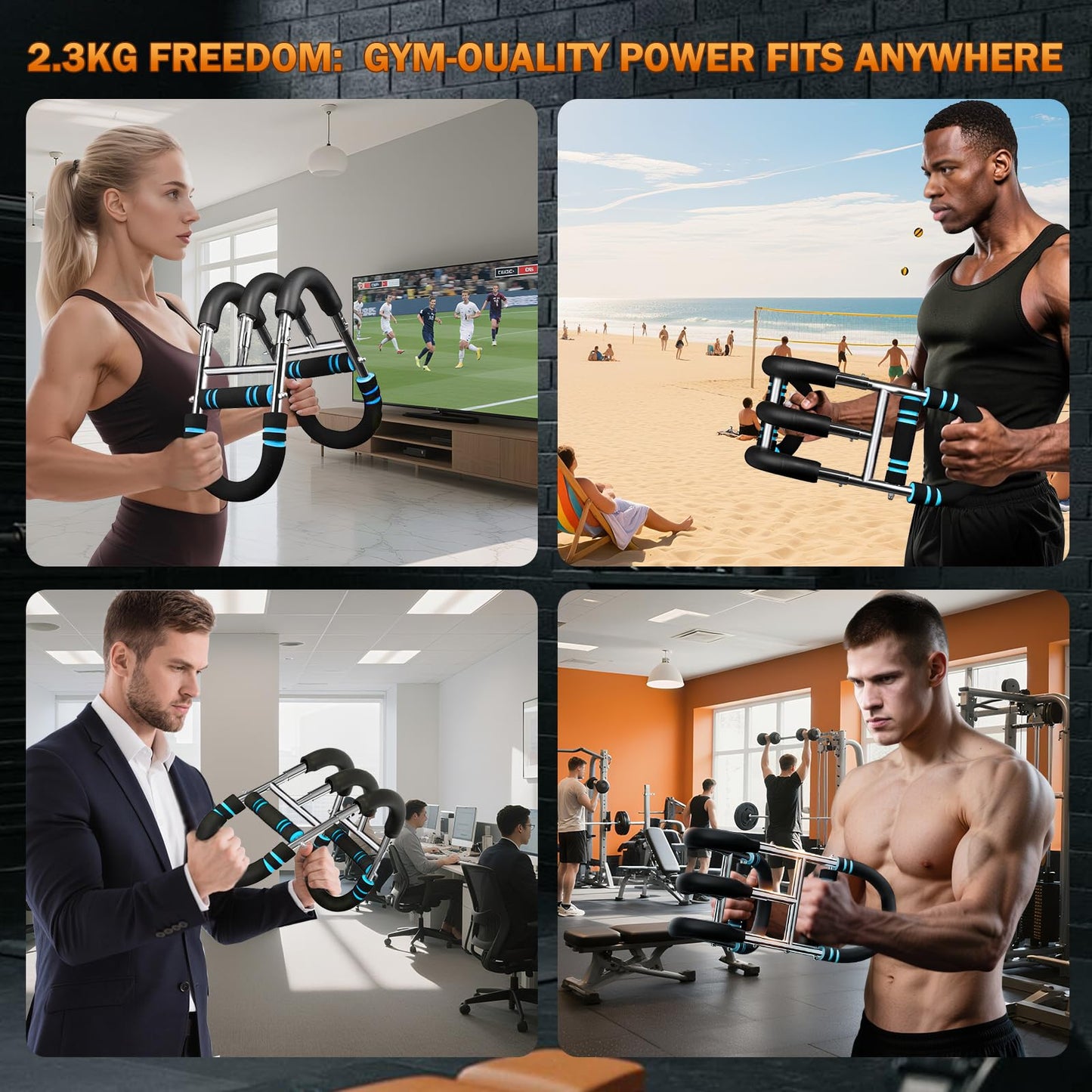 Qxeutm Twister Arm Trainer, Home Chest Workout Equipment, Adjustable Arm Trainer for Men, Home Forearm Strengthener Hand Exercise Equipment, Portable Detachable Upper Body Fitness(120-180lb)