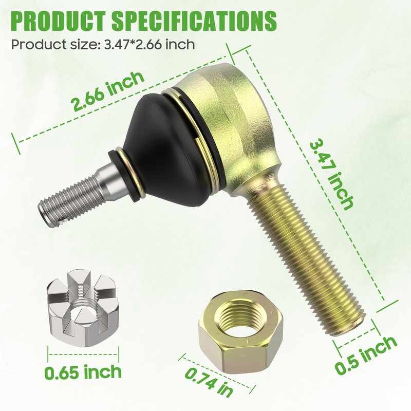 10L0L Golf Cart Steering Gear Tie Rod End Set for Club Car DS, Replacement Parts