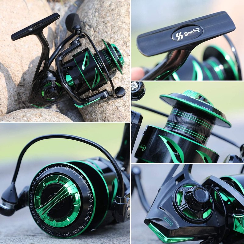 Sougayilang Fishing Reels | Lightweight Saltwater Spinning Reel - 39.5 LB Carbon Fiber Drag, 12+1 BB Smooth Performance