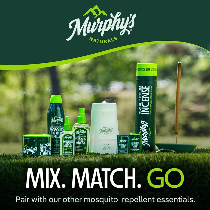 Murphy's Naturals Mosquito Repellent Spray - Essential Oils Formula, 30-Hour Protection | 15-Foot Zone, Refill Included