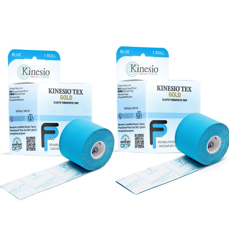 Kinesio Taping - Elastic Therapeutic Athletic Tape Tex Gold FP - Blue– 2 in. x 16.4 ft - 2 Pack