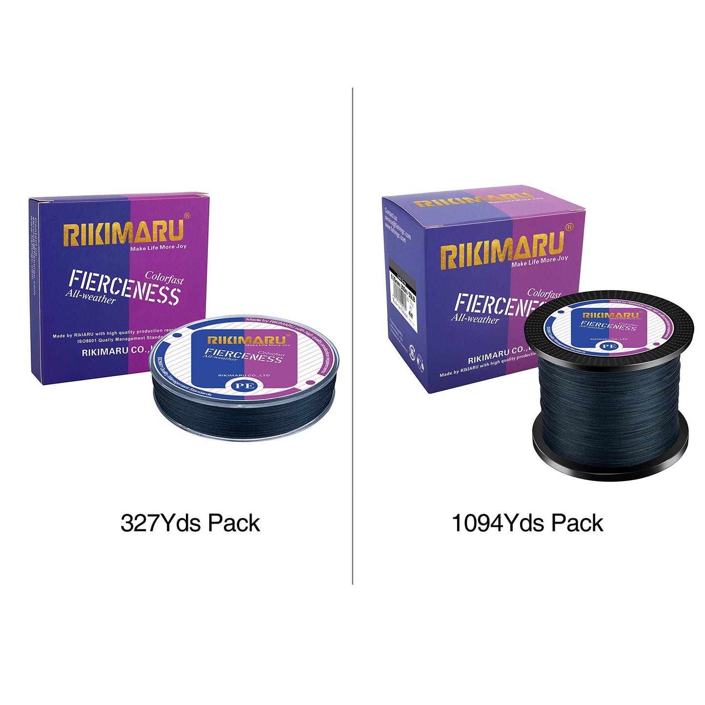RIKIMARU Braided Fishing Line Abrasion Resistant Superline Zero Stretch & Low Memory Extra Thin Diameter Dark Gray 327Yds, 150LB