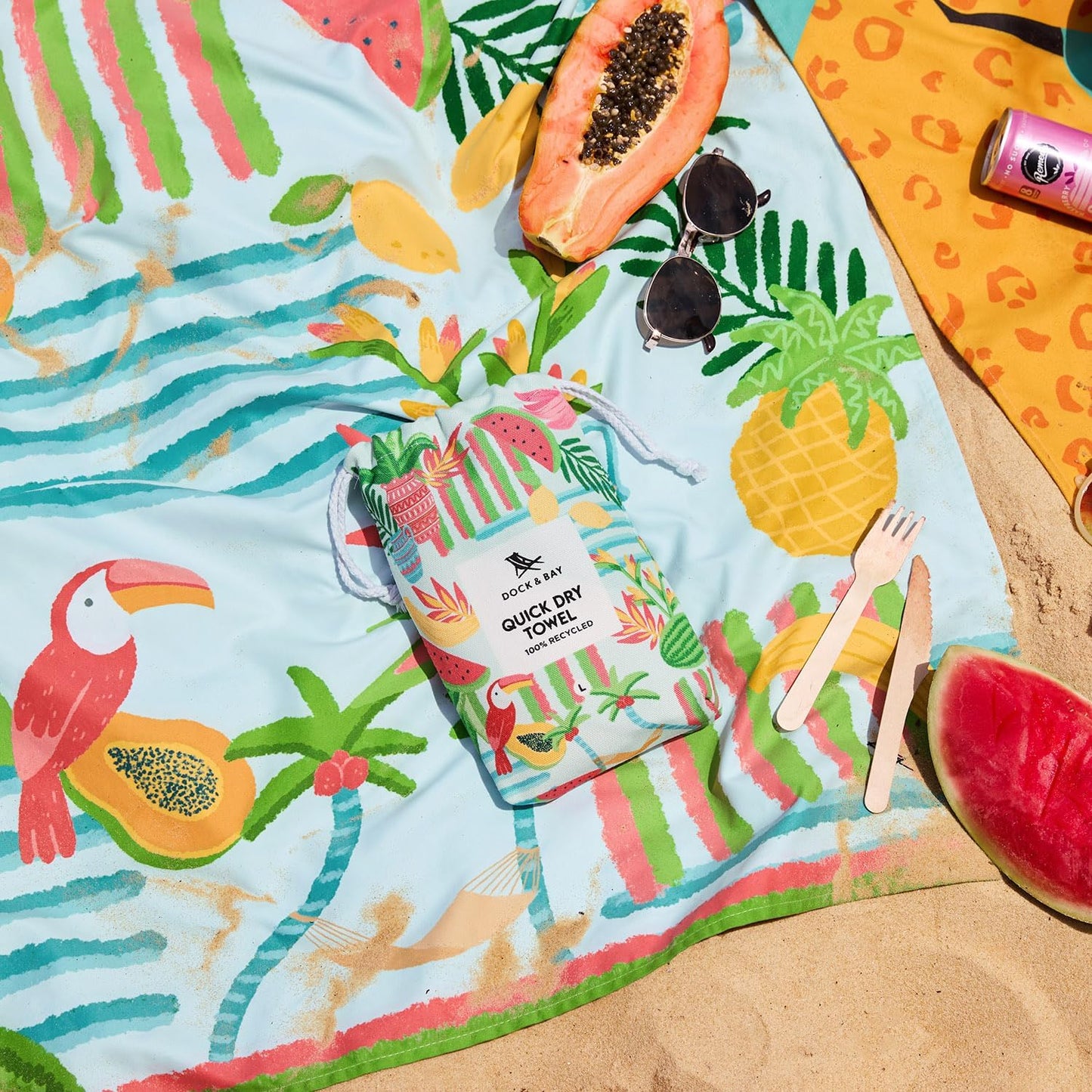 Dock & Bay Quick Dry Beach Towel | Sand-Free, Lightweight, Eco-Friendly - Large 160x90cm