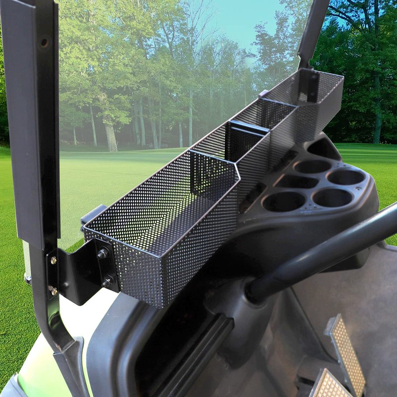 Roykaw Golf Cart Front Inner Basket Dash Storage/Tray Organizer Rack Compatible with Yamaha G29/Drive/Drive 2 G&E Golf Cart,Upgrade Larger Compartments & More Sturdy and Durable, Easy Installation