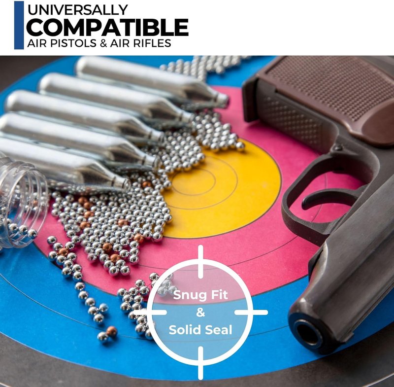 ICO 12 Gram CO2 Cartridges - Non-Threaded for BB Guns, Airsoft Pistols & Paintball Markers