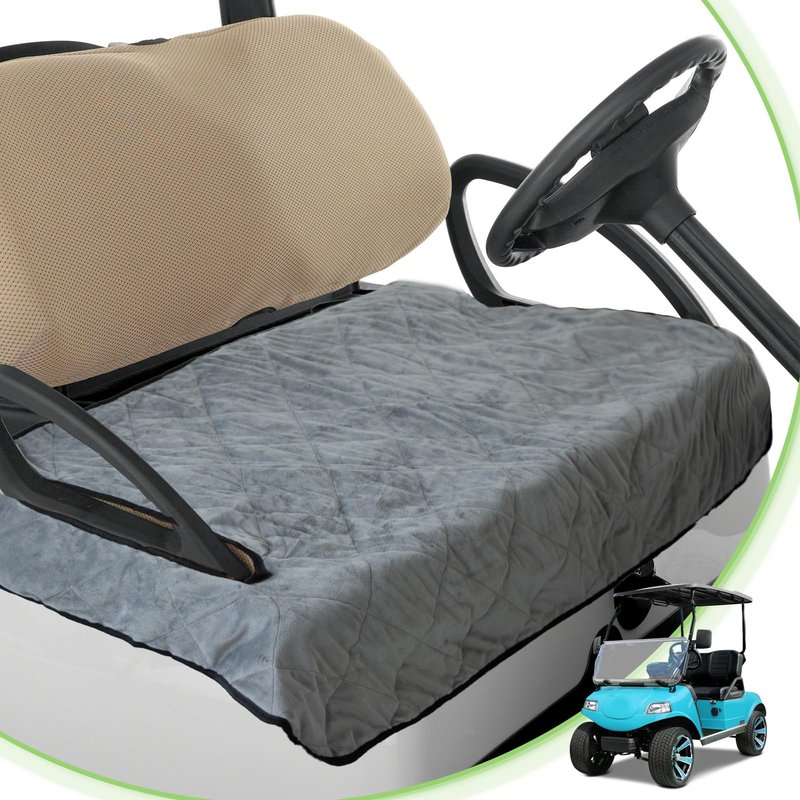 Eiszhjk Golf Cart Seat Covers, Durable Golf Cart Seat Towel Cover Blanket for All Weather, Keep Seat Comfortable and Clean, Easy to Install, Grey