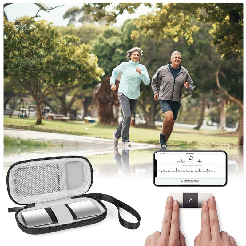 Case Compatible for KardiaMobile EKG Heart Monitor, Hard Travel Case for KardiaMobile 6L, Kardia EKG, Heart Monitor Travel Box (Dark Gray)