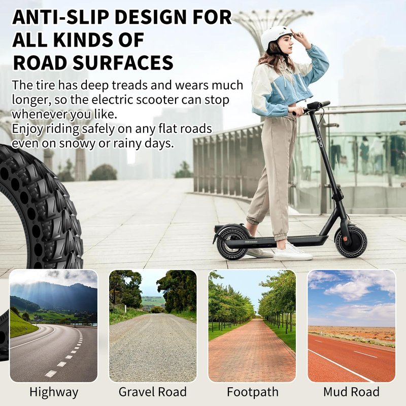 BANGTING 2PCS 60/70-6.5 Scooter Tire, 10x2.5 inch Tire Solid for Segway Ninebot Max G2 / G30 / G30D / G30E / G30E / G30LP / G30D II / G30 Max, 10x2.5-6.5 Tires Replacement for Electric Scooter (Black)