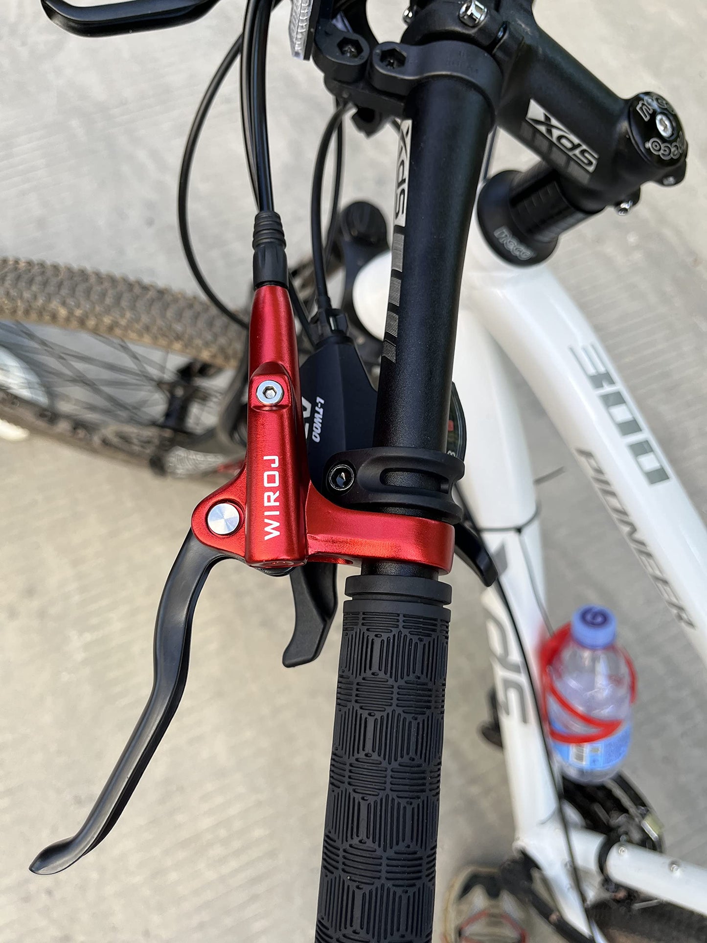 WIROJ Mountain Bike Hydraulic Disc Brake Set, Front & Rear Disc Brake Kit Fit Bicycle MTB XC Trail, e-Bike, Fat Bike, Upgrade kit for Mechanical Disc Brake (Red - Left Front & Right Back)