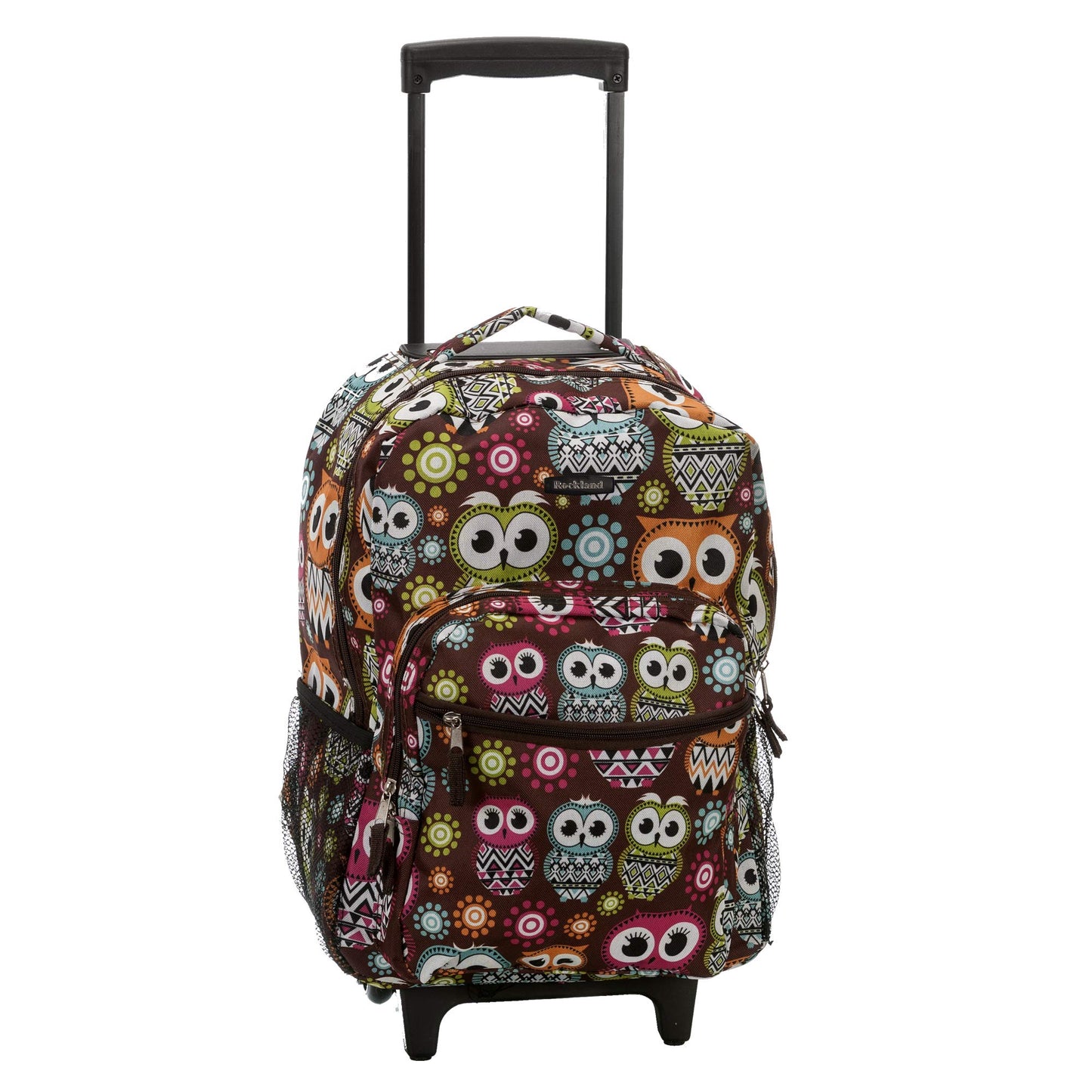 Rockland Double Handle 17" Rolling Backpack, Owl