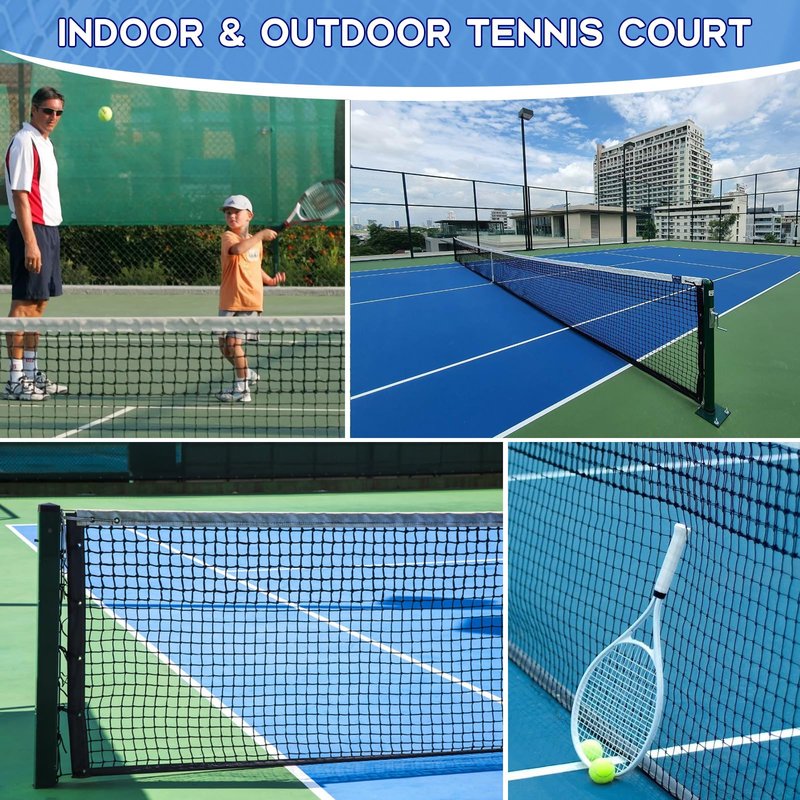 VANCL Double Tennis Net Outdoor Heavy Duty Replacement Net Professional Tennis Court Net Portable Double Tennis Net Nylon for Standard Tennis Courts