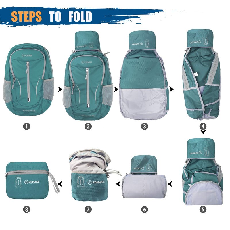 ZOMAKE Ultra Lightweight Packable Backpack 25L, Foldable Hiking Backpacks Water Resistant Small Folding Daypack for Travel(Army Green-NEW)