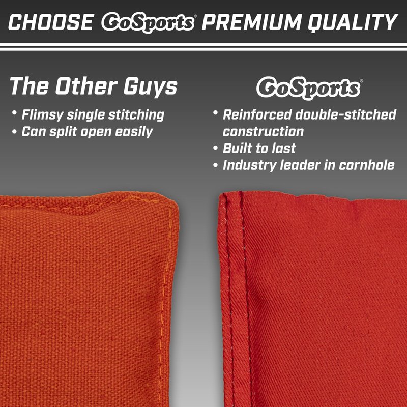 GoSports Cornhole Bean Bags Set of 4 - Regulation All Weather - Classic Black
