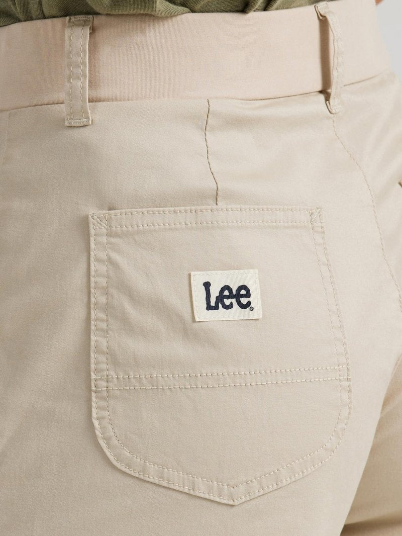 Lee Women's Ultra Lux Comfort with Flex-to-Go Utility Bermuda Short Greige 12