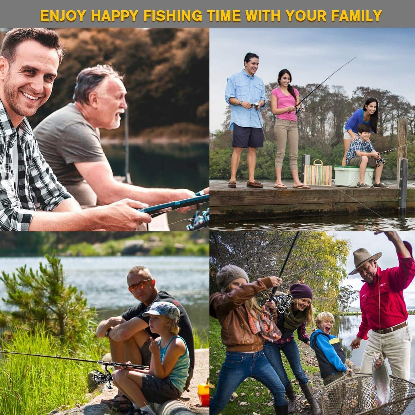 ShinePick Fishing Rod Kit, Telescopic Fishing Pole and Reel Combo Full Kit with Line Lures Hooks Carrier Bag for Travel Saltwater Freshwater Boat Fishing Beginners(2.7M)