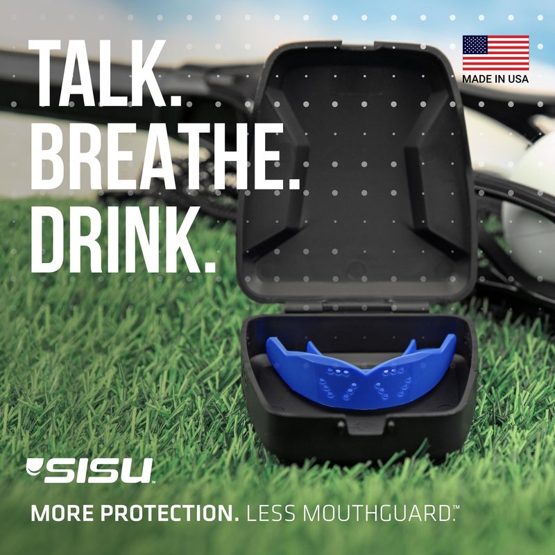 SISU 3D Mouthguard, Snow White with Case - Pre-Formed, Easy Fit Protection for Lacrosse, Football, Hockey, Team Sports - Adult Fit - Remoldable Up to 20 Times - Works for Braces - Non Toxic