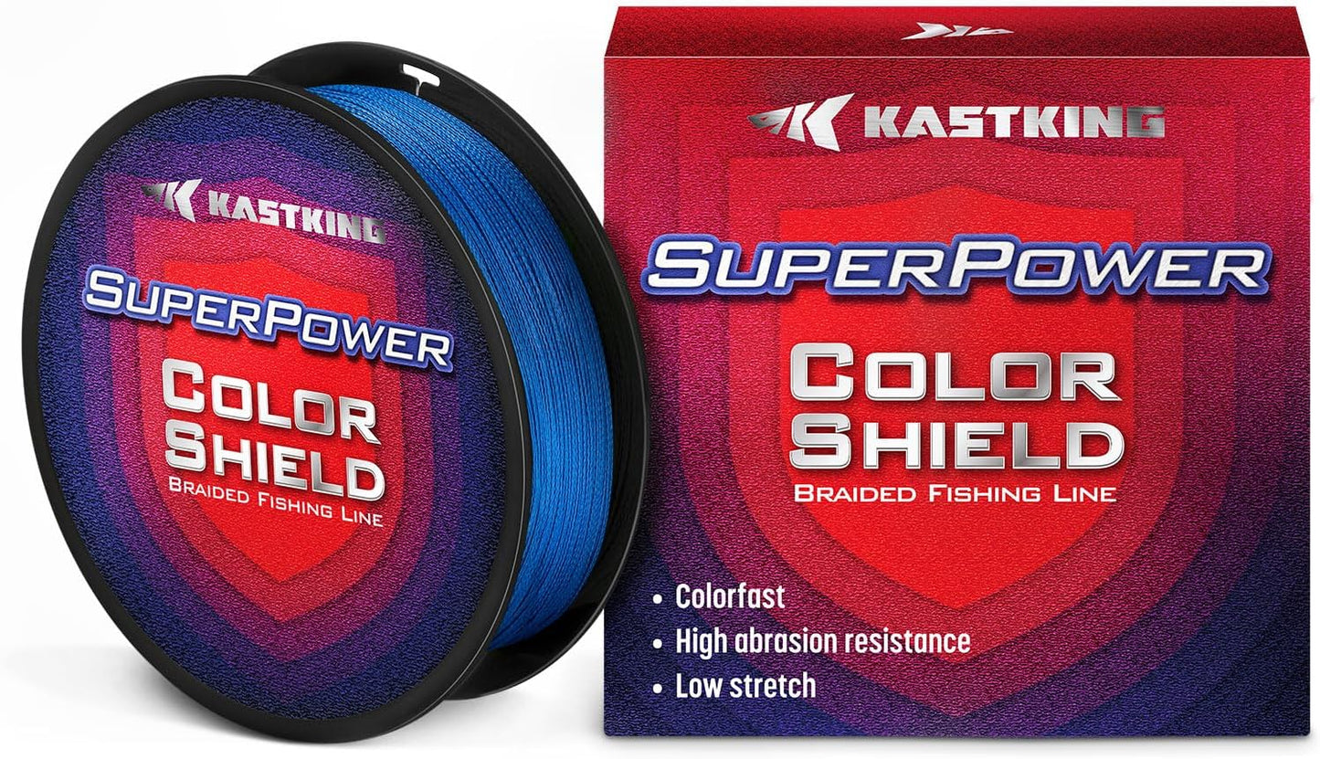 KastKing Superpower ColorShield Braided Fishing Line - Colorfast UHMWPE Fiber, Smooth & Strong, 1000 Yards