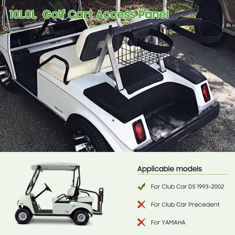 10L0L Golf Cart Access Panel Replacement | Black Plastic Cover for Club Car DS 1993-2002 Gas & Electric | OEM# 1013032