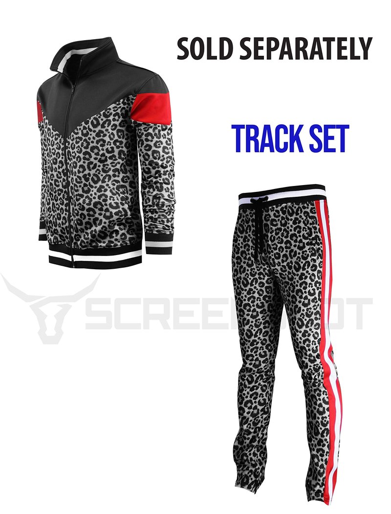 SCREENSHOT Men's Premium Sport Casual Running Workout PRINT Track Pants P11005-Black/Tiger-Medium
