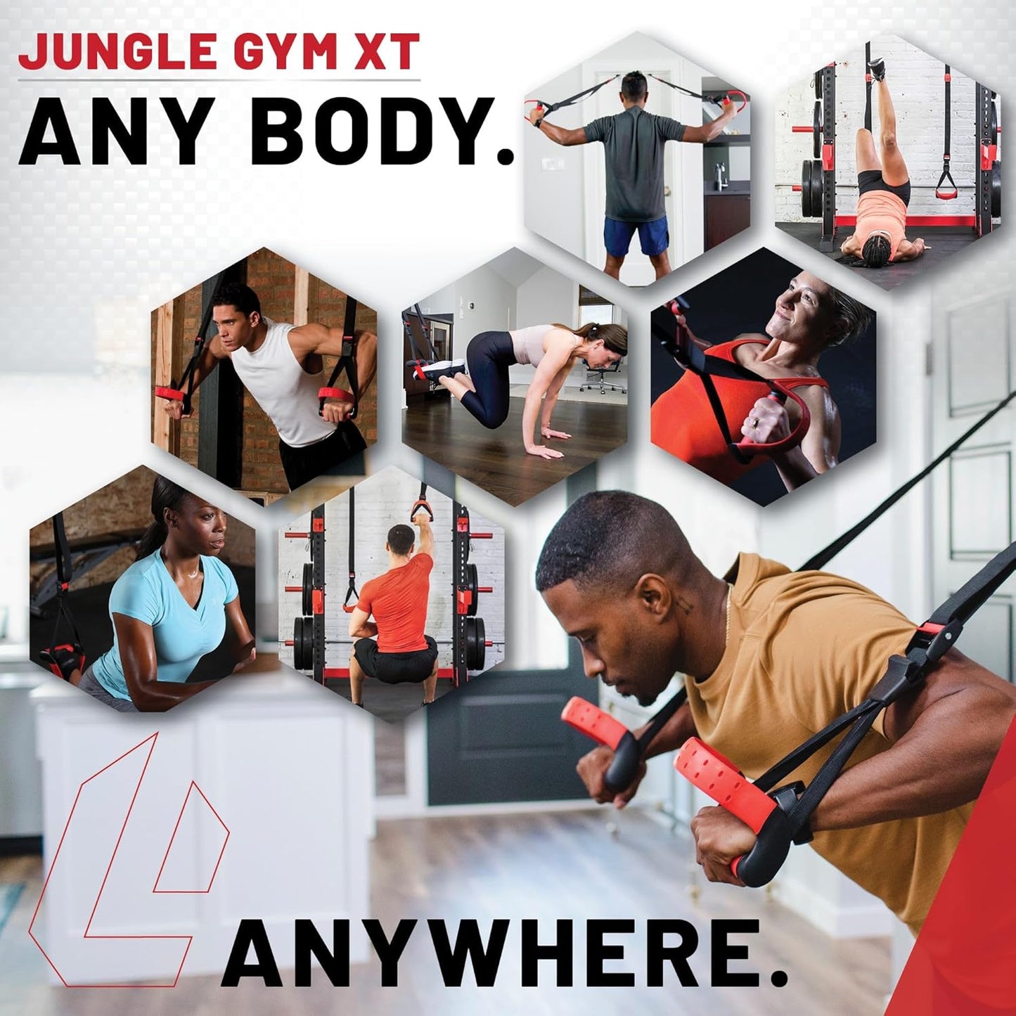 Lifeline Jungle Gym XT Suspension Trainer | Full-Body Workout System for Home Gym, Lightweight & Portable