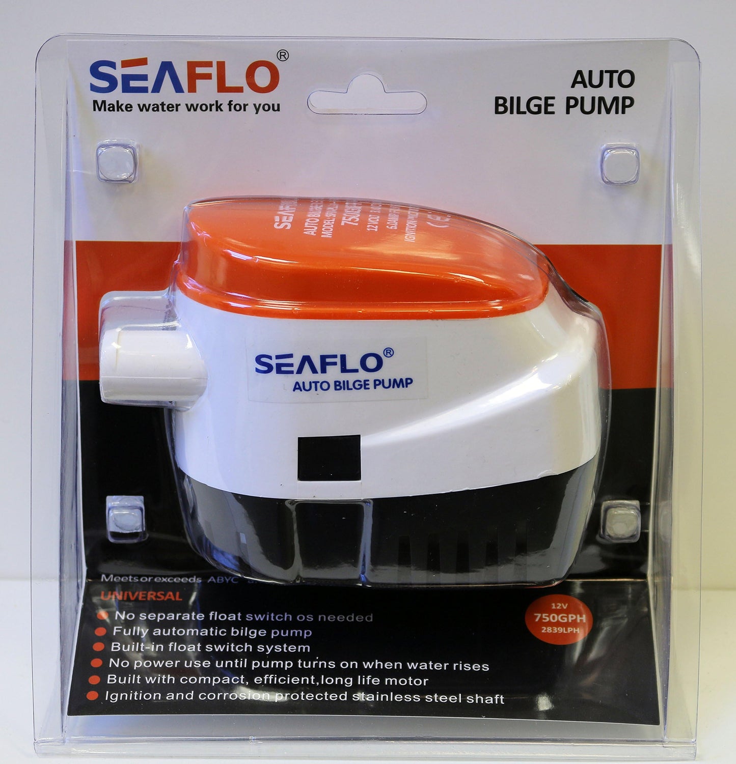SEAFLO Automatic Submersible Boat Bilge Water Pump 24v 750gph with Float Switch