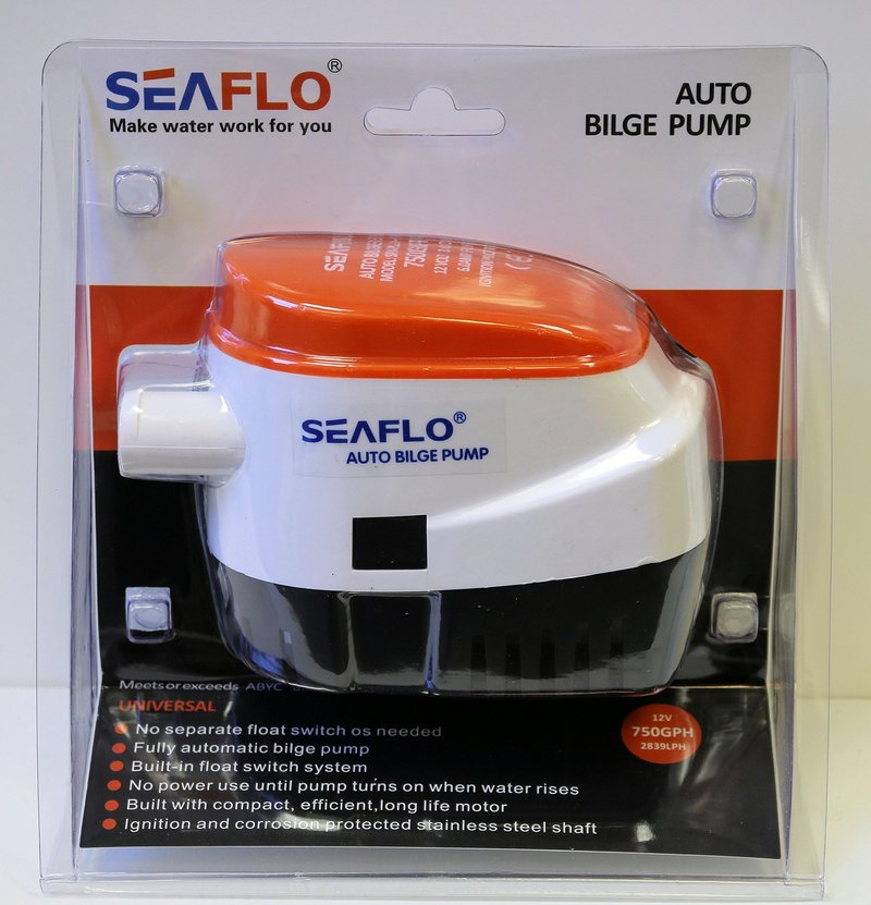 SEAFLO Automatic Submersible Boat Bilge Water Pump 24v 750gph with Float Switch