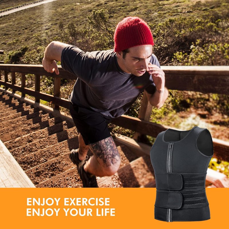 Sauna Vest Waist Trainer for Men - Double Sweat Belt Body Shaper for Gym Workouts | Fitness Apparel