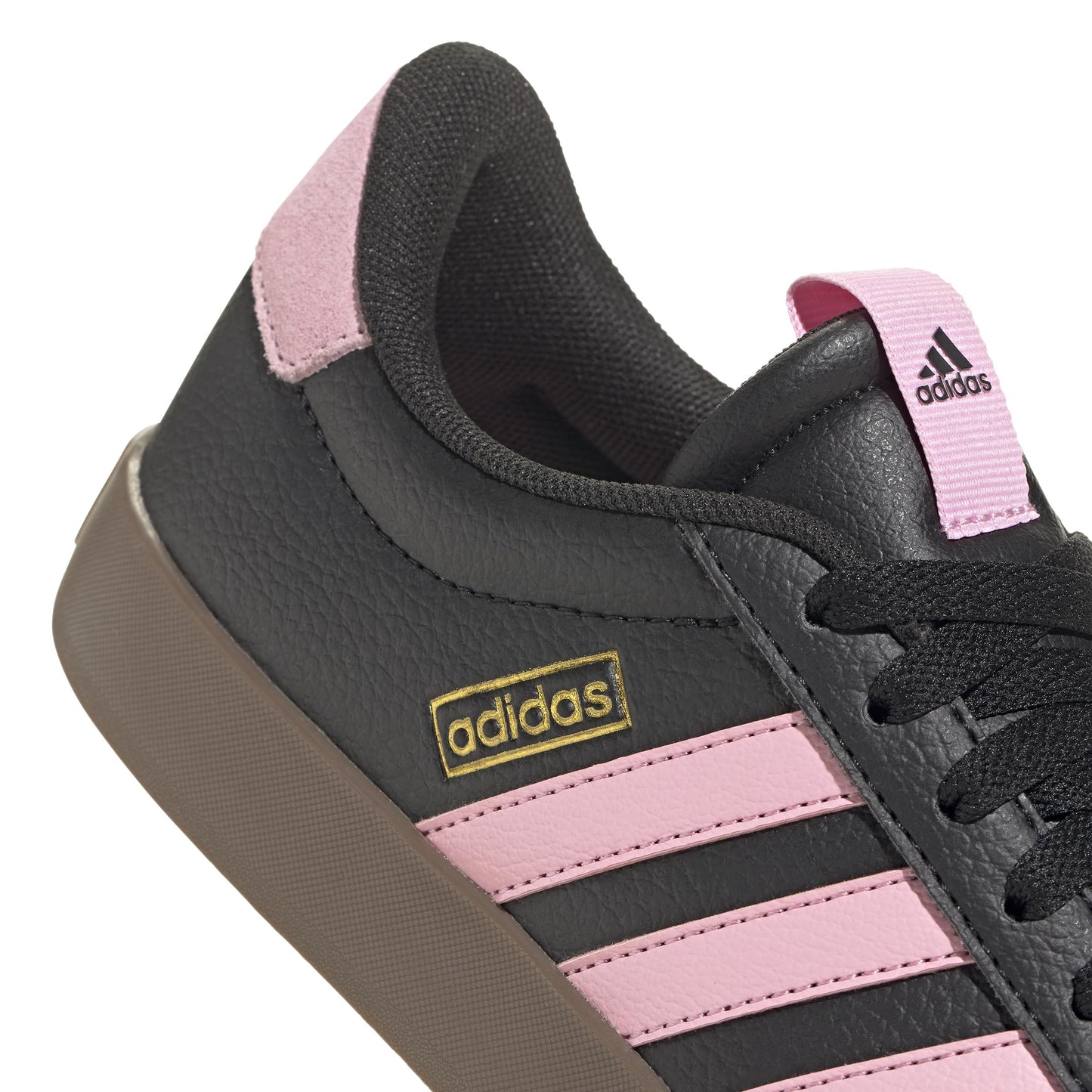 Adidas Women's VL Court 3.0, Black/Black/Gold Metallic, 5.5