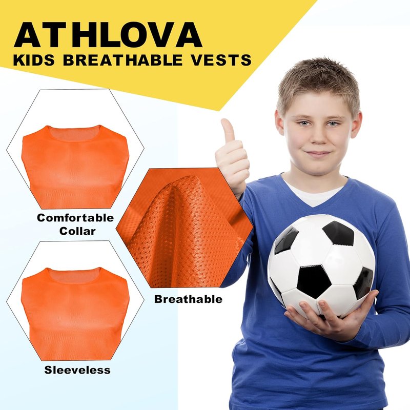 Youth Soccer Pinnies - Breathable Mesh Scrimmage Vests for Sports | Youth Sizes Available