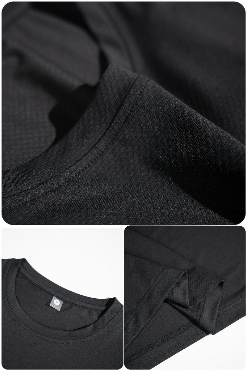 Men’s Black Short Sleeve Quick Dry Moisture Wicking Active Crew Neck T Shirt - Athletic Running Gym Workout Tee Tops