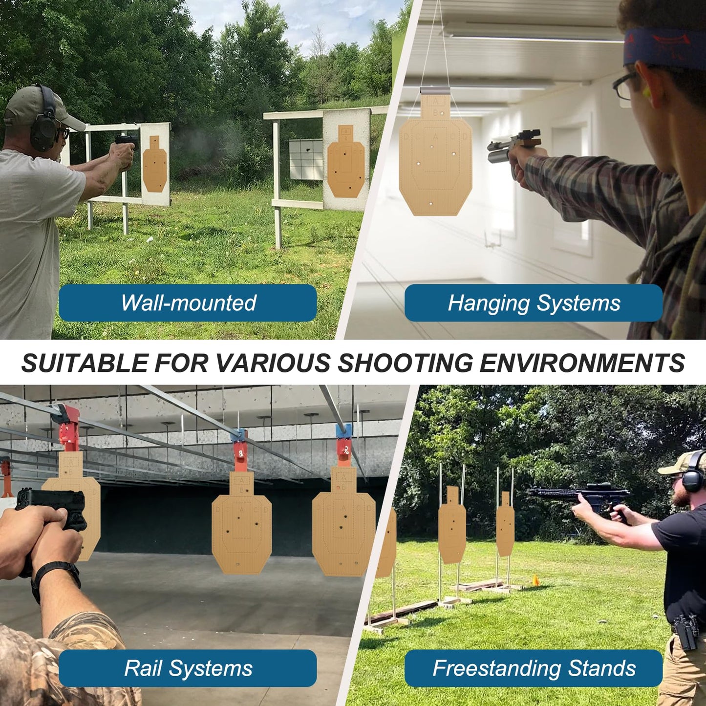 LXVOOEE 44 Pack Cardboard Targets for Shooting, 30 x 18 Inch Cardboard Silhouette Targets for Tactical Practice Self-Defense Training with Pasters