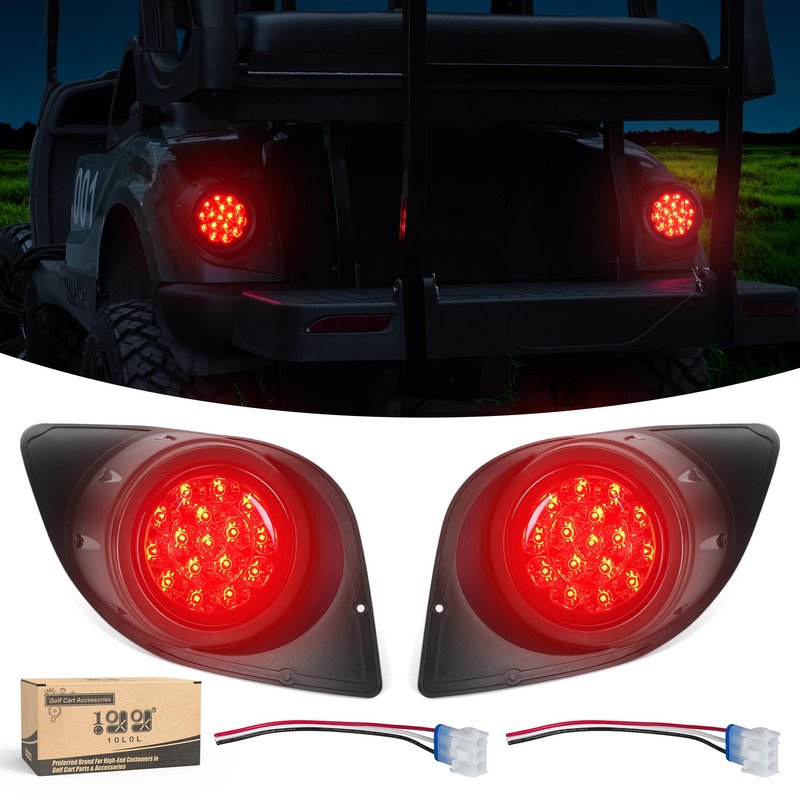 10L0L Golf Cart Tail Light for Yamaha G29 Drive 2007-2016 Gas/Electric, Golf Cart Rear Light Kit, 12V Compatible Lighting Assembly Driver & Passenger Side Replacement (3Pin Connector Included)