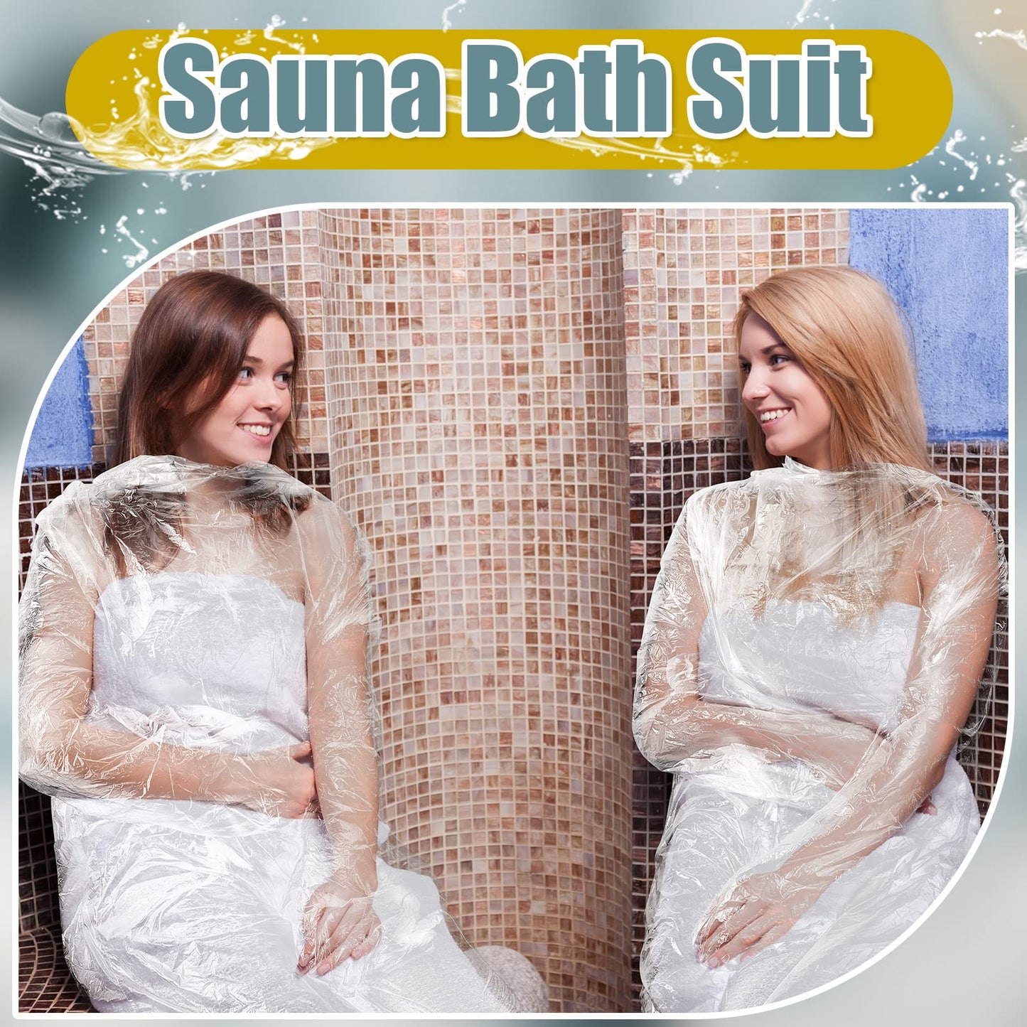 Xtinmee 20 Pcs Disposable Body Wraps PE Sauna Bath Suit Plastic Body Sauna Wrap for Spa Bathtub Men Women Weight Loss Detox