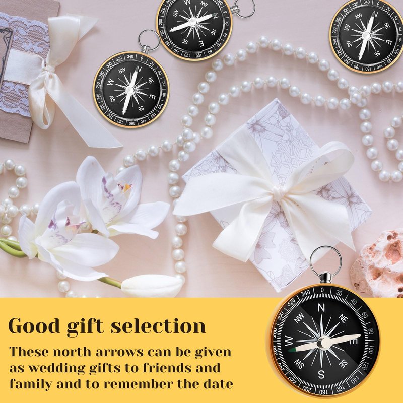 Huquary Compass Wedding Favors for Guests, Compass Souvenir Gift for Travel Themed Party Decorations Nautical Christmas Ornaments(Classic, 150 Pcs)