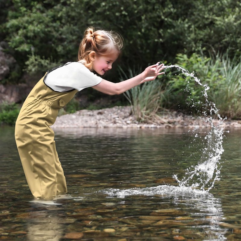 Ghosthorn Kids Fishing Waders - Waterproof Nylon Chest Waders with Boots | Youth Sizes Available