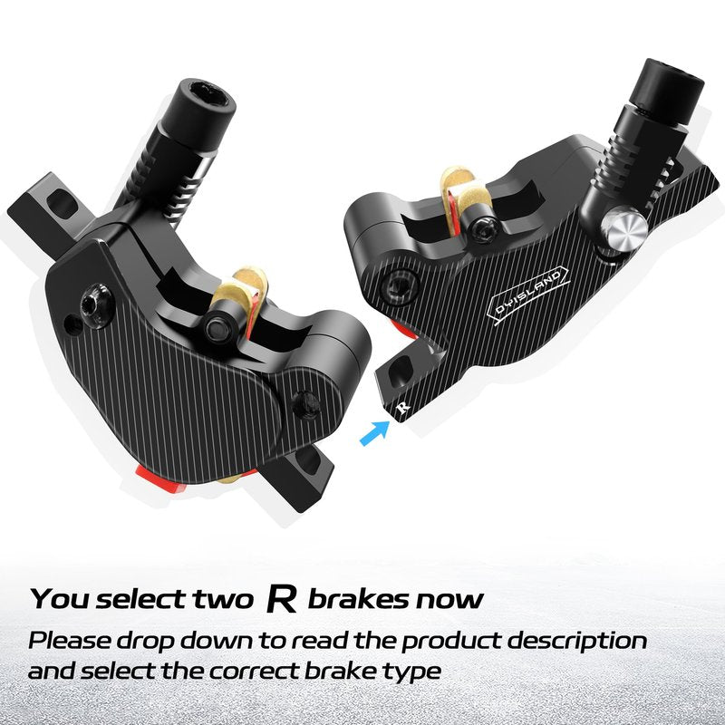 DYISLAND LD-210S Electric Scooter Hydraulic Disc Brakes Set, 2-PIN/Power-Off Hydraulic Brake kit for E-Scooter(R-R Brakes(Black))