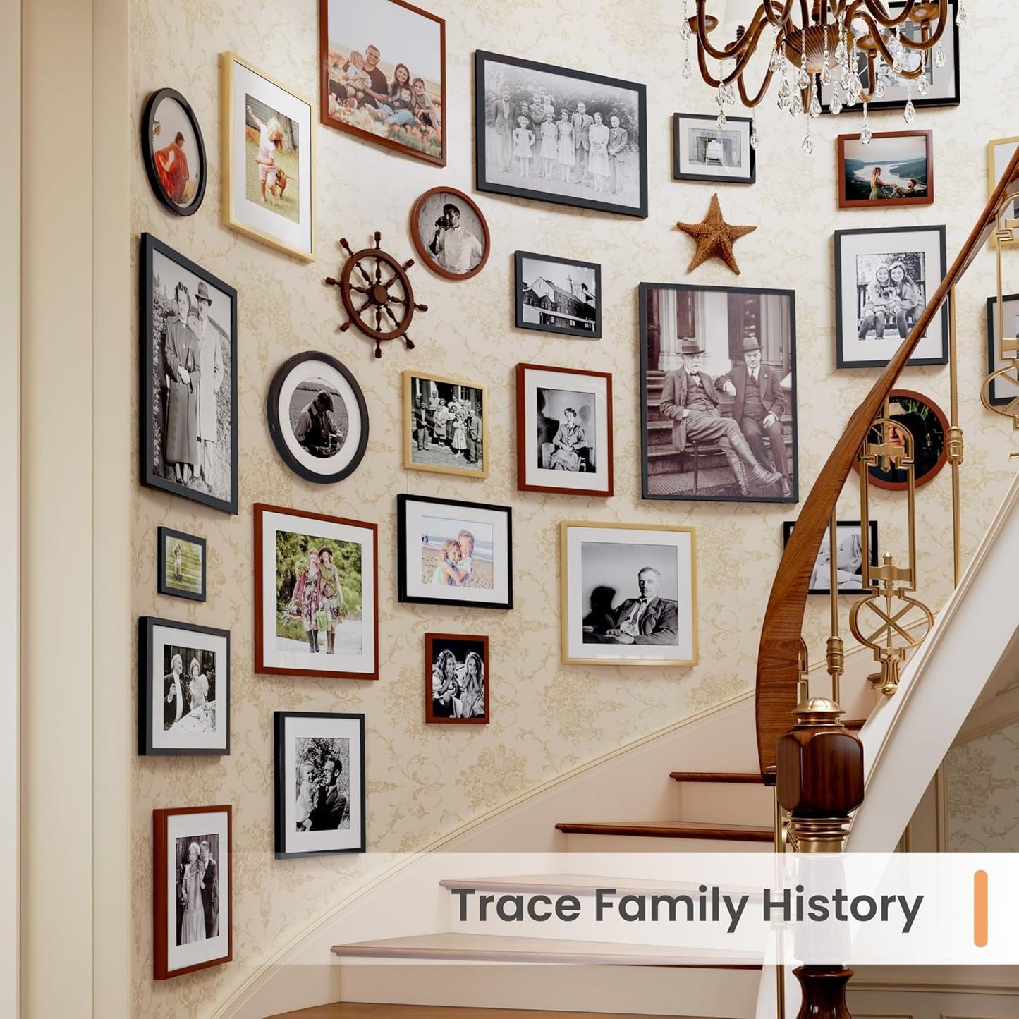 Upsimples 24x36 Picture Frame Set of 5 - Wall Gallery Frames for 20x30 Photos in Black