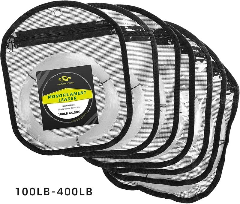 Monofilament Fishing Line - Clear 100M/500M | Durable Saltwater Leader Line 30LB-400LB